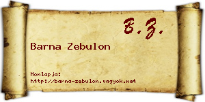 Barna Zebulon névjegykártya